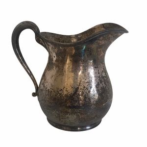 Vintage Silver Plated Water Pitcher Jug Vase Decor